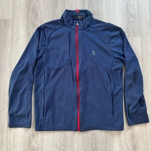 RLX Ralph Lauren Hudson Golf Full Zip Stretch Jacket Navy Men's Size M “H” Logo